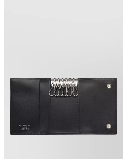 Givenchy Black Leather Keychain Wallet for men