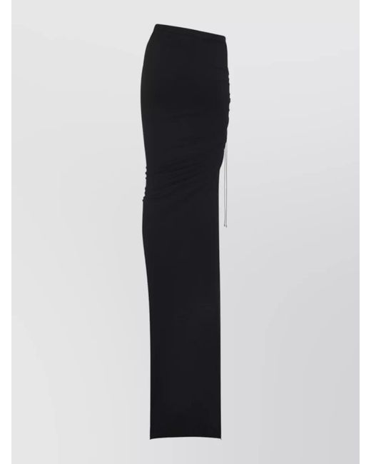 Moncler Black Cotton Draped Wrap Maxi Skirt