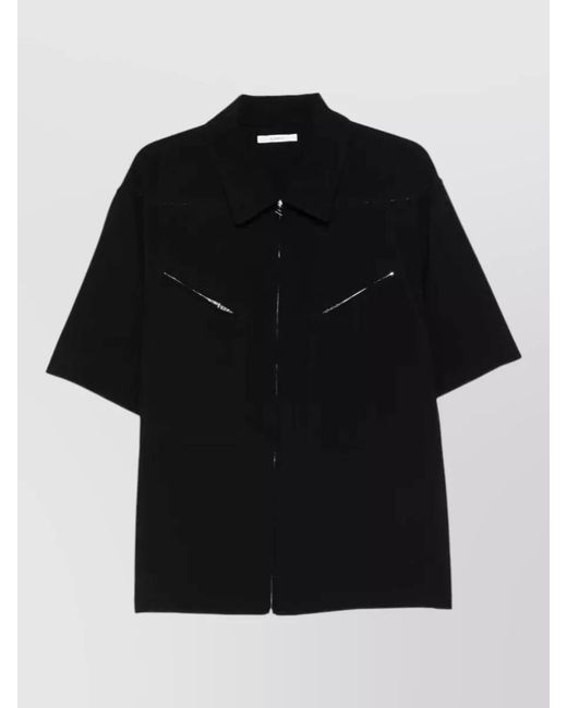 Givenchy Black Short Sleeve Zip Shirt Jacket Pockets for men