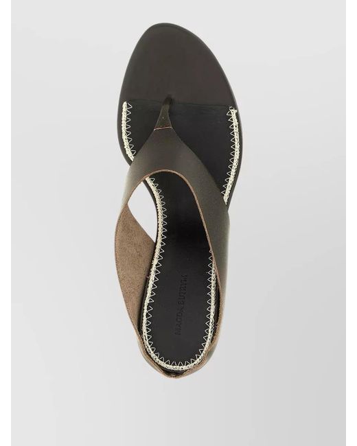 Magda Butrym Multicolor Leather Sandals Contrast Stitching Kitten Heel Open Toe