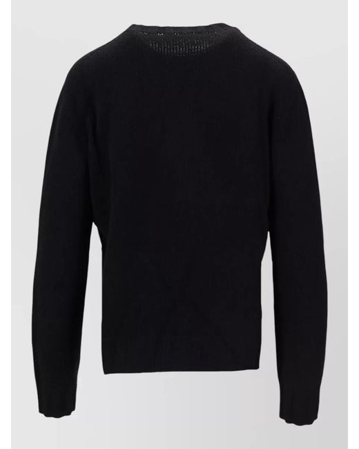 LA ROSE Black Crew Neck Knitwear Long Sleeve Ribbed Trim
