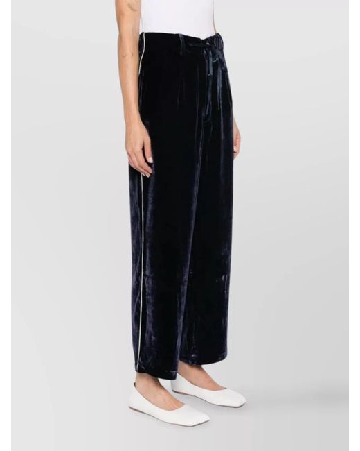 Pierre Louis Mascia Black Silk Wide-Leg Trousers