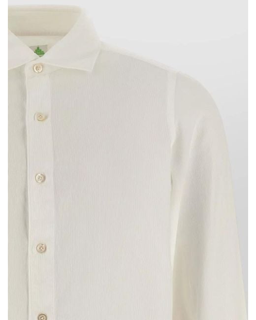 Finamore 1925 White Gaeta Shirt Regular Fit Long Sleeves for men