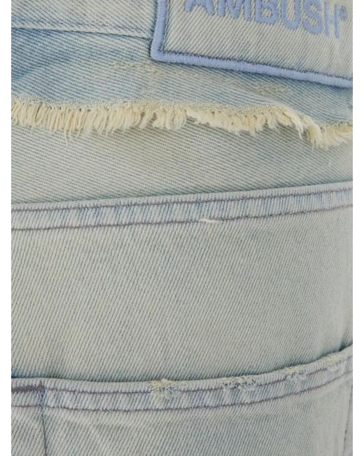 Ambush White Denim Wide-Leg Trousers for men