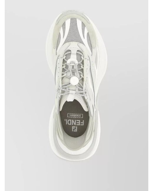 Fendi White Leather Low-Top Sneakers