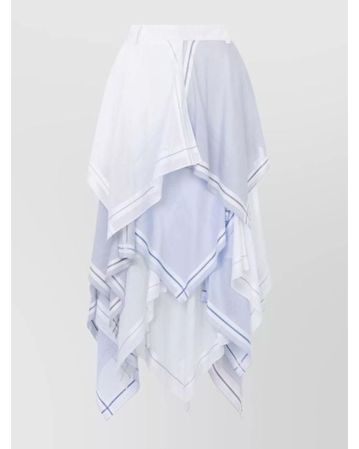 Moschino White Asymmetric Layered Handkerchief Skirt