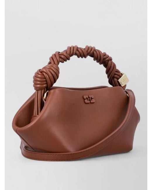 Ganni Brown Bou Mini Recycled Leather Shoulder Bag