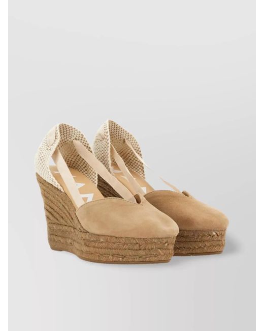 Manebí Natural Leather Espadrille Wedges