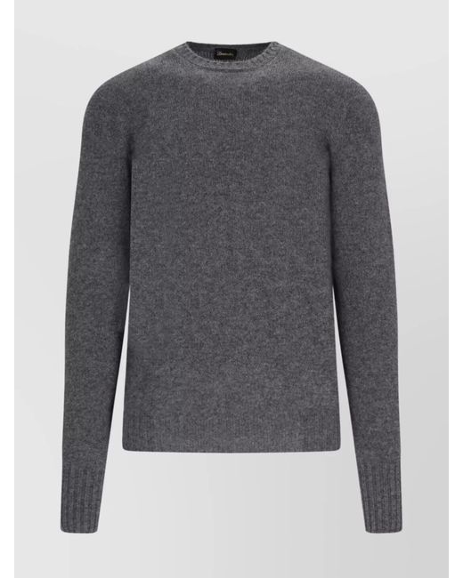 Drumohr Gray Cashmere Crewneck Jumper for men