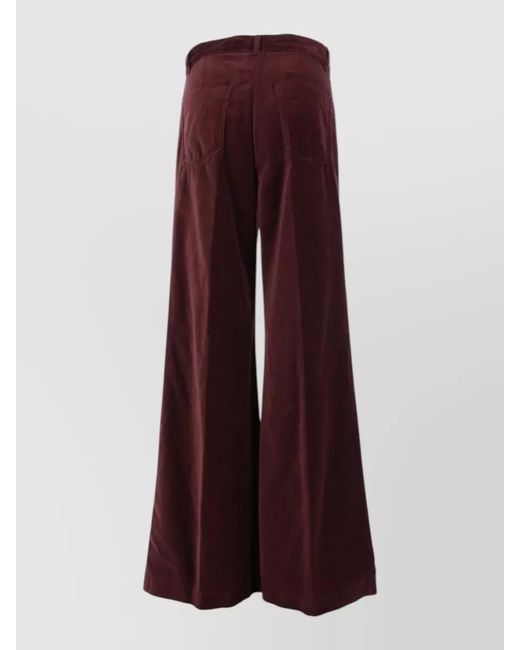 Aspesi Purple Cotton Wide-Leg Trousers