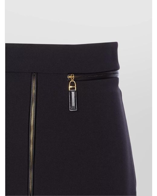 Elisabetta Franchi Blue Crepe Zip Pencil Skirt
