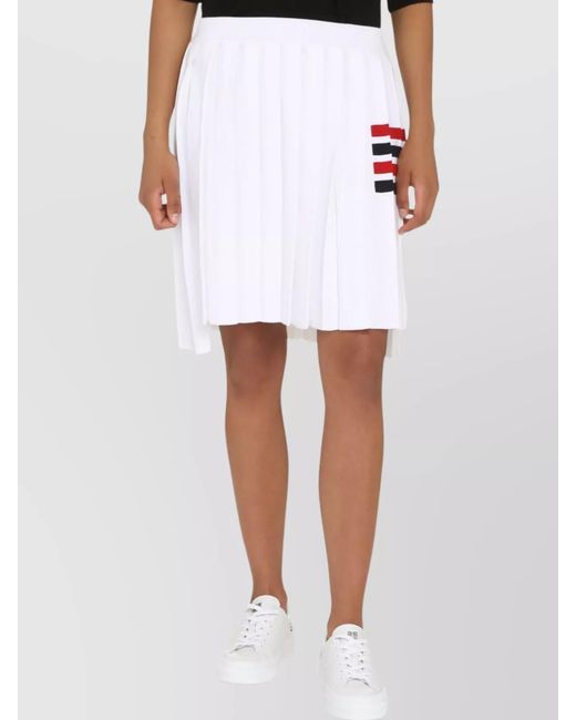 Thom Browne White Pleated Knitted Skirt