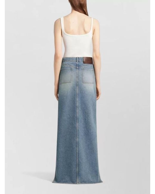 Courreges Blue Denim High-Rise Cutout Skirt