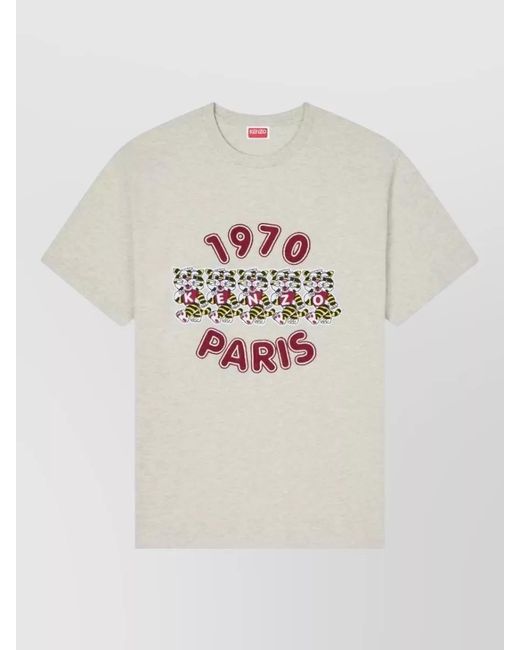 KENZO White Embroidered Loose T-Shirt