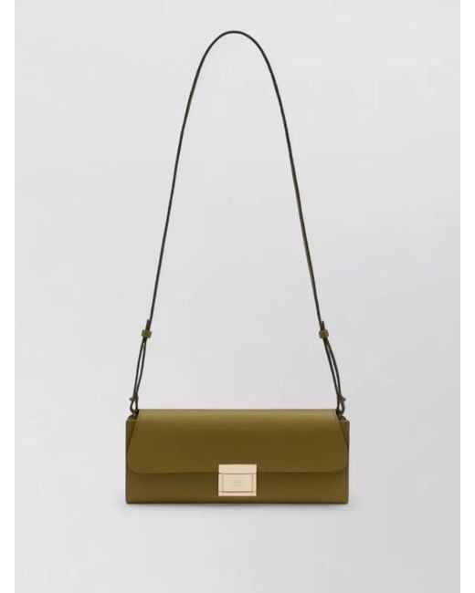AMI White Mimi Clutch Leather Crossbody Bag