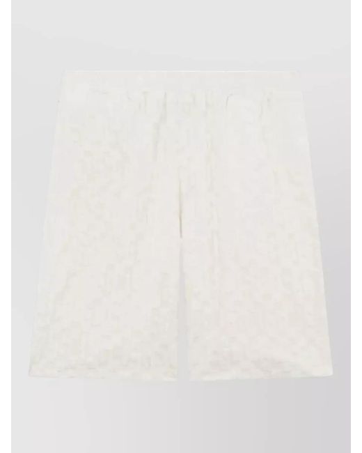 Gcds Natural Monogram Logo-Print Tailored Shorts for men