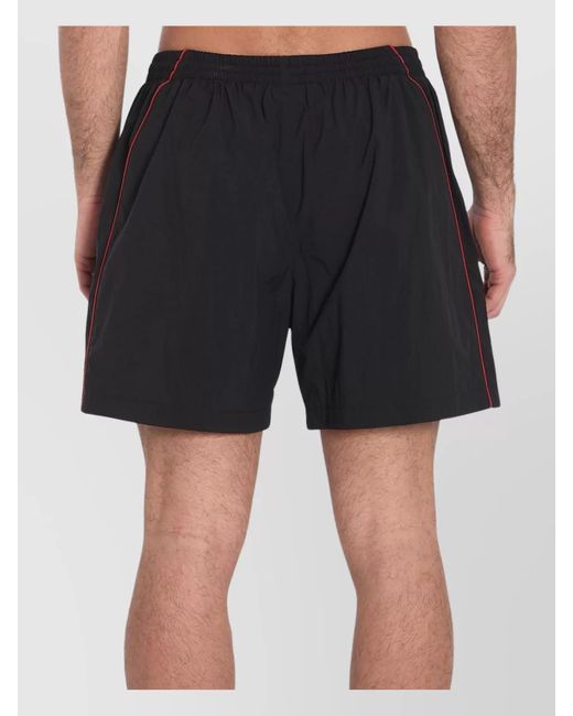 Balenciaga Black Logo-Embroidered Technical Deck Shorts for men