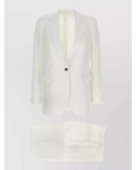 Tagliatore White Adrianne Tailored Dress Notch Lapel