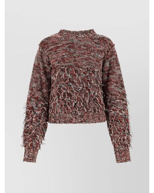 DURAZZI MILANO Brown Embroidered Ribbed Sweater