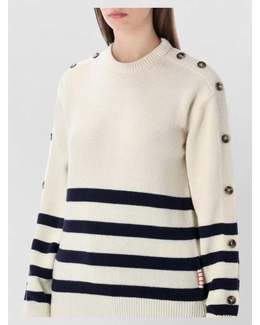 J.W. Anderson Blue Wool Striped Buttoned Jumper