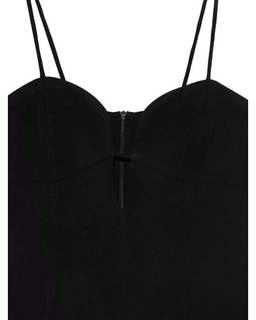 Raquel Diniz Black Jakie Dress Spaghetti Straps Sweetheart Neckline