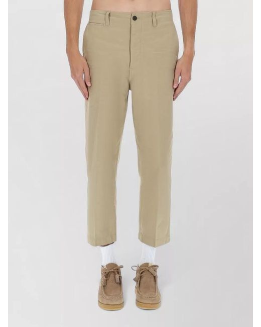 Visvim Natural Cotton Cropped Chino Trousers for men