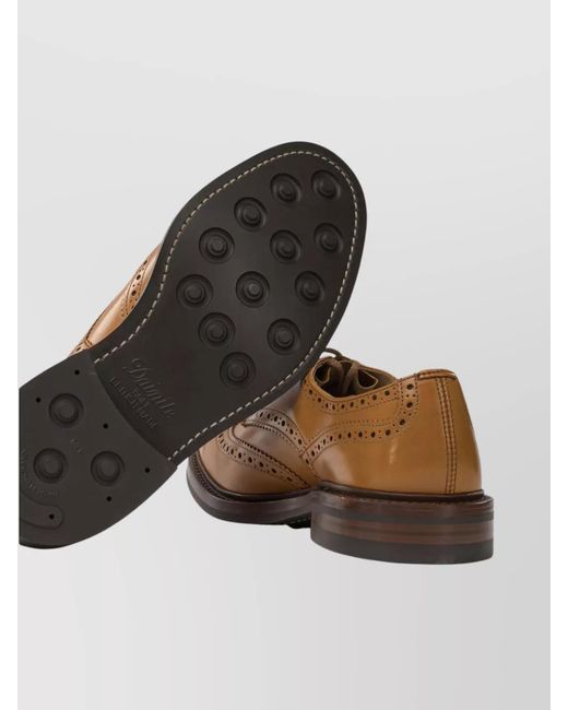 Tricker's Brown Leather Derby Shoes for men