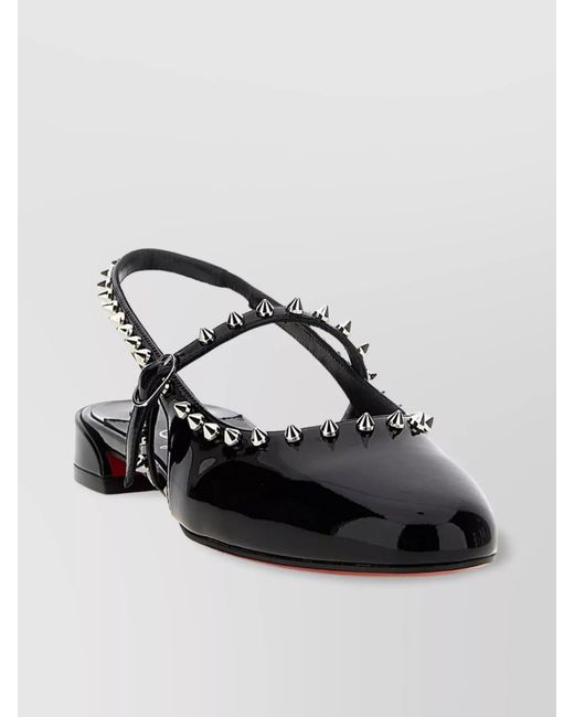 Christian Louboutin Red Patent Leather Slingback Ballerina Shoes