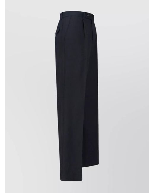 TONYWACK Blue Straight Trousers With Pleats And Pockets for men