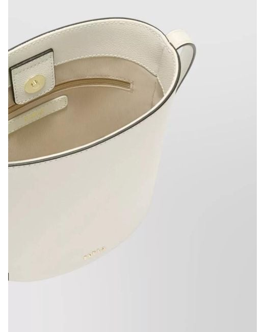 Furla Natural Bucket Bag Adjustable Strap Tone Hardware