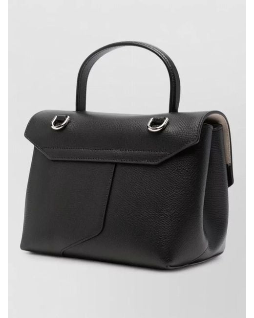 Emporio Armani Black Small Leather Shoulder Bag Top Handle Strap