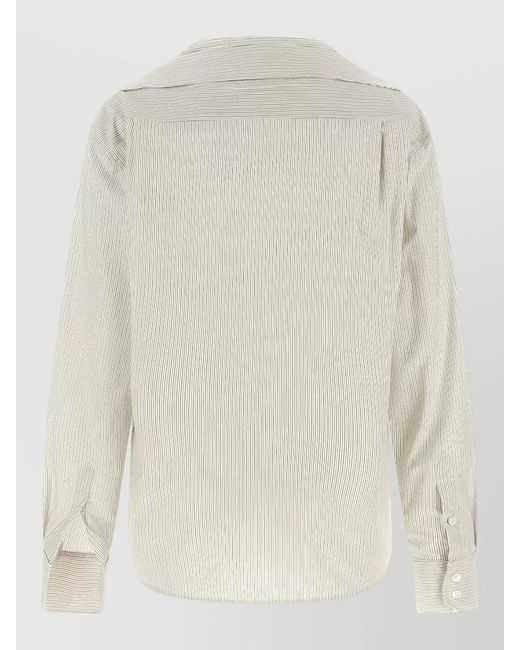 MM6 by Maison Margiela White Trompe Loeil Striped Shirt Long Sleeves