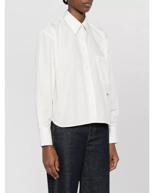 Victoria Beckham White Cropped Shirt