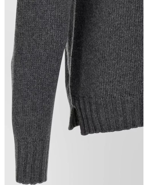 Ma'ry'ya Gray Cashmere Blend High-Neck Long-Sleeve Jumper for men