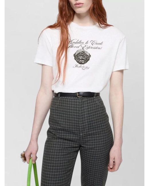 Acne White Short Sleeve Jersey Top Seasonal Graphic