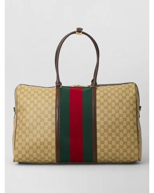 Gucci Natural Medium Gg Duffle Bag Web Detail for men