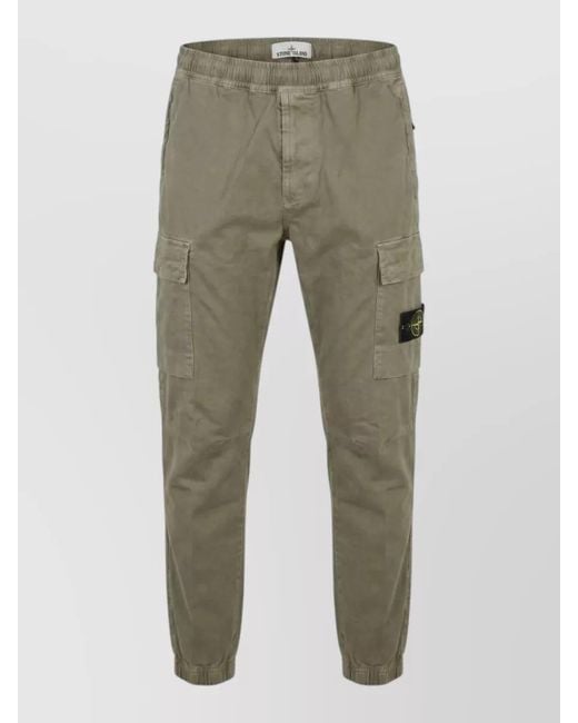 Stone Island Green Cotton Cargo Jacket Elastic Cuffs Pockets for men
