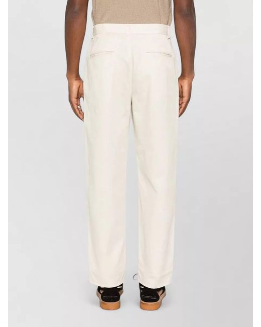 Cellar Door Natural Fadi Straight Leg Cotton Linen Pants for men