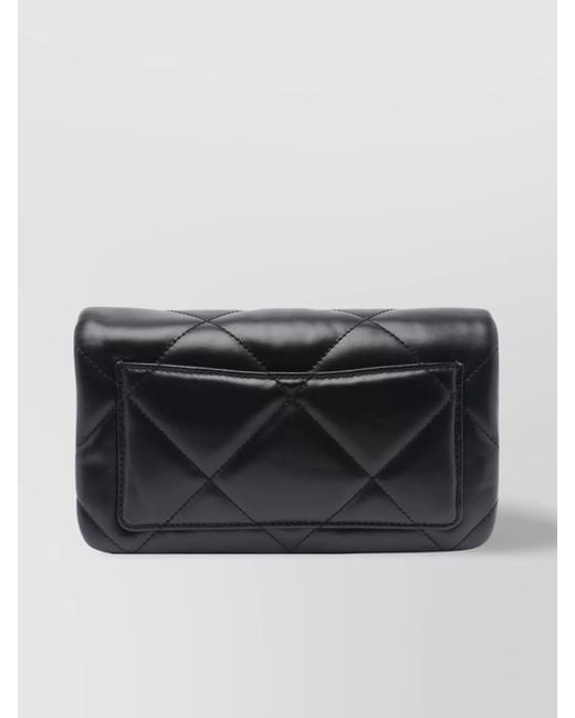 Tory Burch Black Kira Leather Wallet On Chain Shoulder Bag