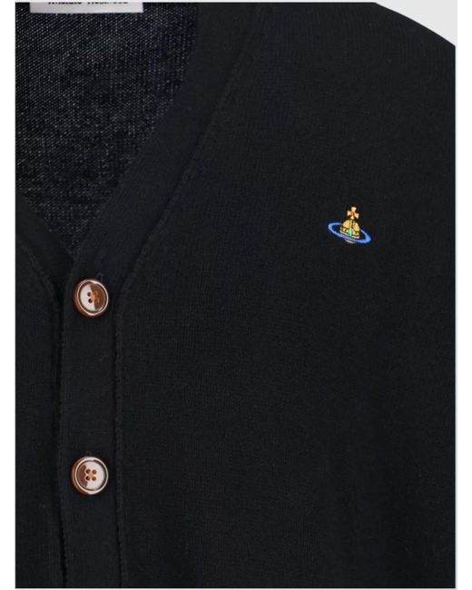 Vivienne Westwood Blue Cashmere Fine-Knit V-Neck Cardigan for men
