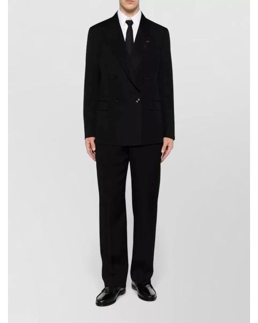 Lardini Black Tailored Trousers Pressed Crease for men
