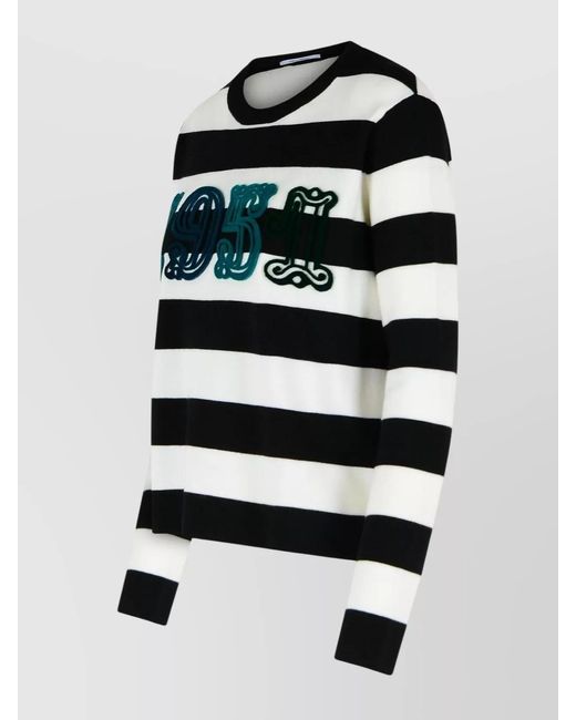 Max Mara Black Two-Tone Virgin Wool Sweater