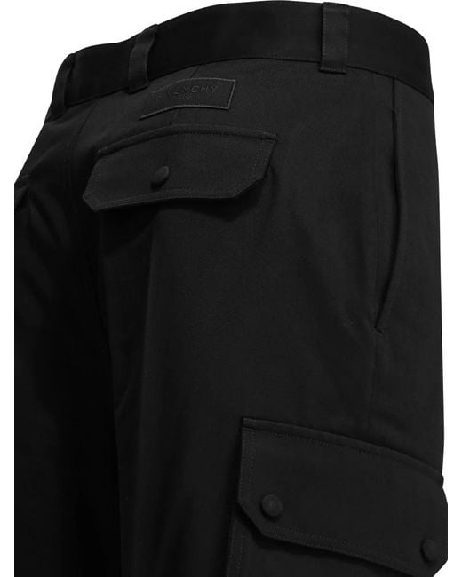 Givenchy Black Cotton Straight-Leg Cargo Trousers for men