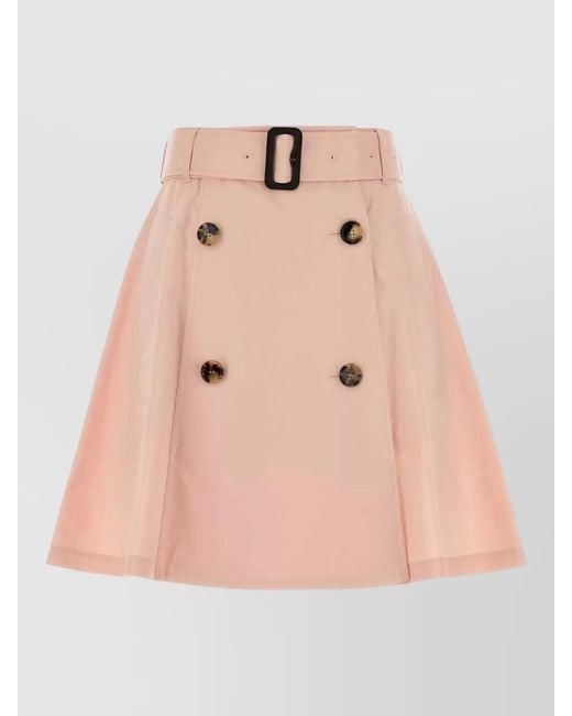 Burberry Pink Cotton A-Line Skirt