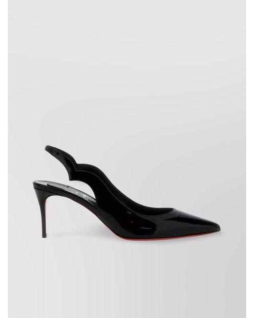 Christian Louboutin Black Cut-Out Glossy Pointed Stiletto Pumps