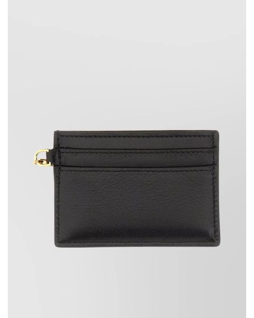 McQueen Black Leather Card Holder