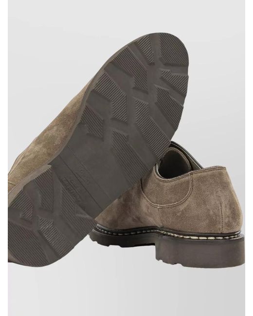Paraboot Brown Calf Leather Derby Shoes for men