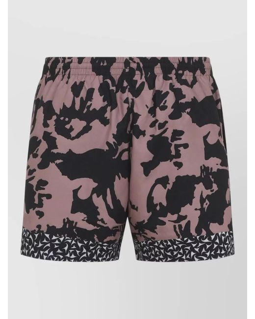 Dries Van Noten Gray Printed Swim Shorts for men