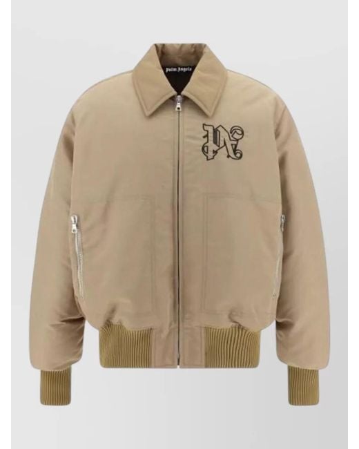Palm Angels Natural Polyamide Single Breasted Coat for men