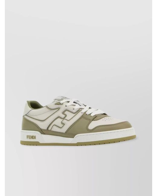 Fendi Metallic Leather Low-Top Sneakers for men